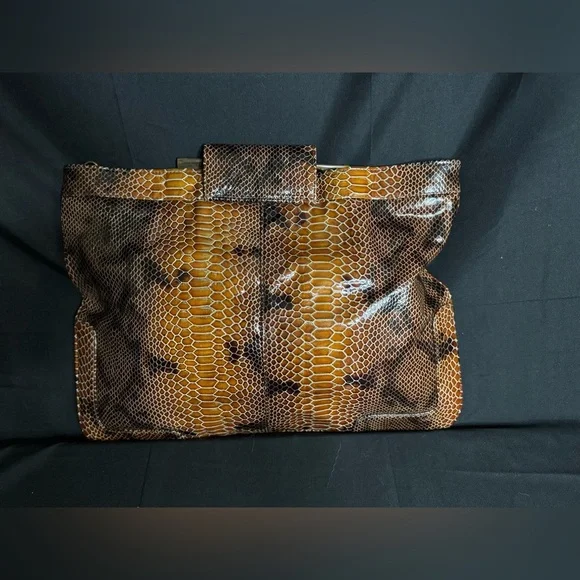 Brown Snake Print Women's Bag - Picture 2 of 7